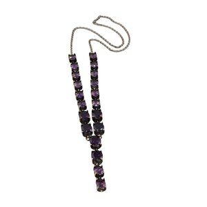 925 Sterling And Amethyst Y Necklace (A7714)